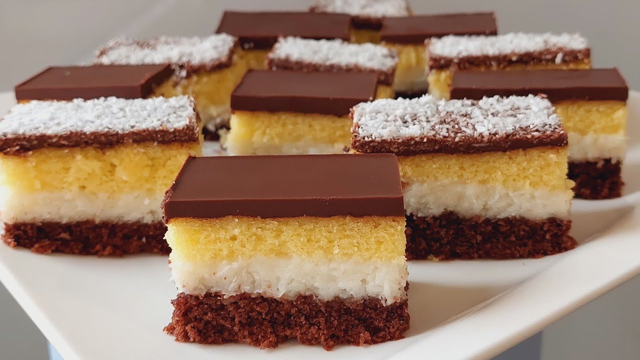 KOKOS KOCKE  Recept na žlice 🥄 Sve zajedno se peče! Brzo i jednostavno!🥥😀