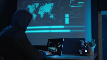 Hacker Breaking Into Laptop Stock Video