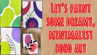 Bring some warm earthy vibes into your space with this easy step-by-step acrylic boho art tutorial