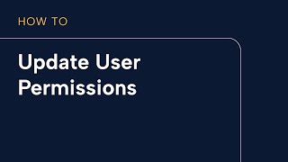 Updating User Permissions