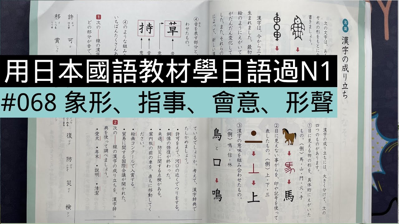 象形、指事、會意、形聲…日本國語教材講漢字造字法-小5国語[用日本小學國語課本學日語過N1系列 #068] - YouTube