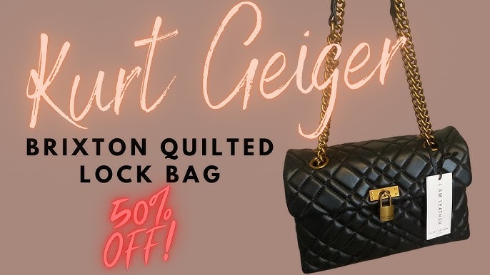 NWT Kurt Geiger SOFT Black Brixton Quilted Leather Chain Wallet Small Bag  Clutch