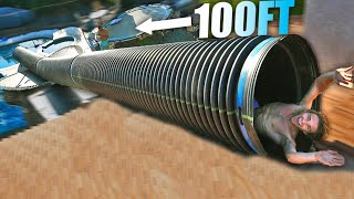 Built 100FT TUBE WATERSLIDE with SEWER PIPES!