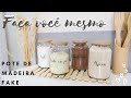 DIY - Pote de madeira fake. Reciclando potes de azeitona.