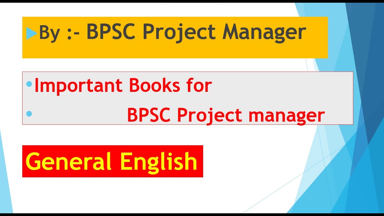 BPSC PROJECT MANAGER | ENGLISH BOOK | MARKS -100 | SYLLABUS | TIPS | TRICK