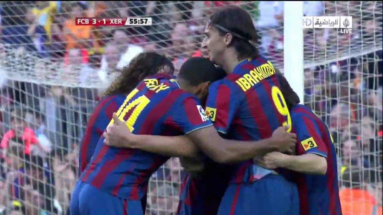 Barcelona - Xerez 3:1 - all goals in HD 720p - (24/04/2010)