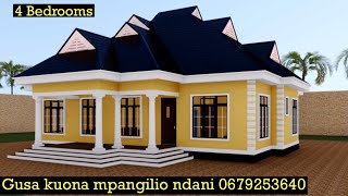 Ramani za nyumba za kisasa vyumba vinne | 0679253640