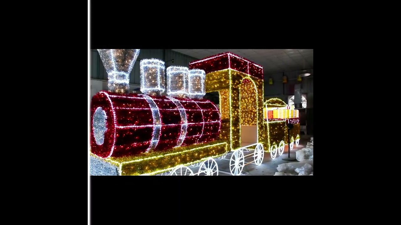 Christmas Train Light Display | Illuminated Engine & Carriage
