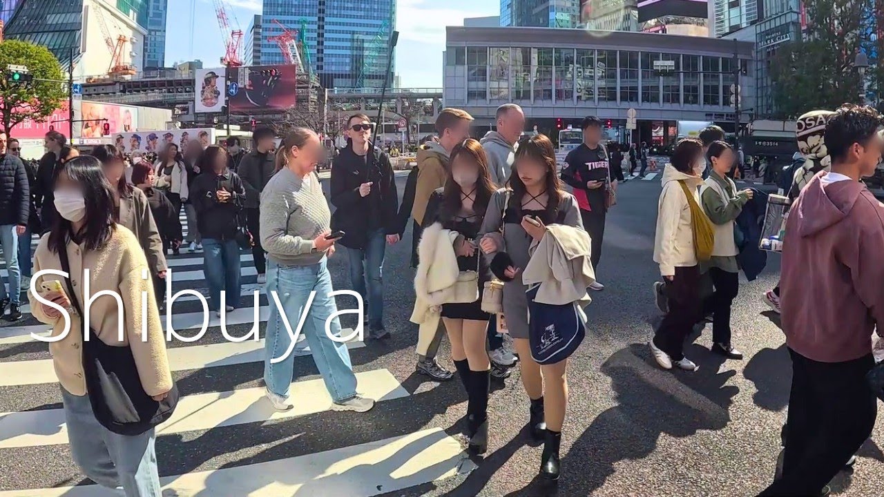 【Shibuya】Tokyo Spring Walk 2026 | Vibrant Energy & Soft Sunlight at Scramble Crossing【4K】