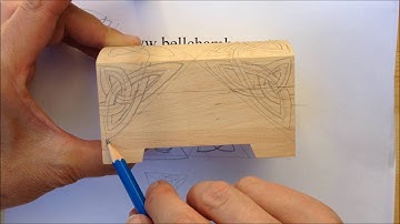 How to Draw Celtic Patterns 148 - Wood Burning an interlace to a box - Part 5 of 12