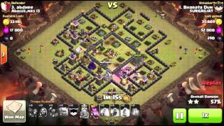 clash of clans gowipe attack strategy th9 vs th9 3 star by Bharata dun