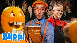 blippi s spooky spells pumpkin carving learning videos kids