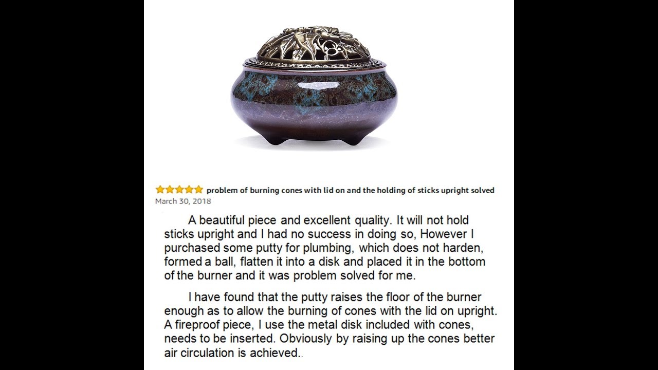 UOON Ceramic Stick Incense Burner and Cone Incense Holder Ash Catcher (Blue)