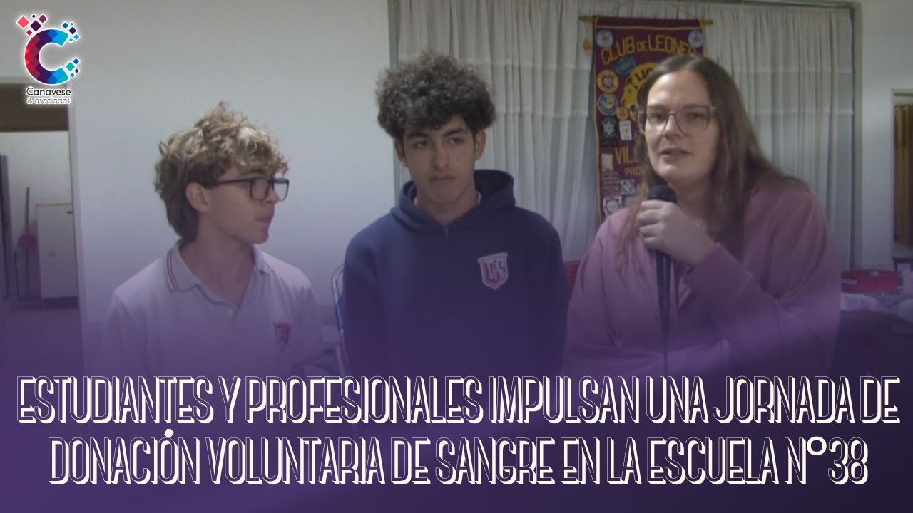 Estudiantes y profesionales impulsan una jornada de donación voluntaria de sangre en la Escuela N°38