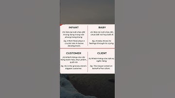 Phân biệt các từ dễ nhầm lẫn trong tiếng Anh: Infant / Baby ; Customer / client