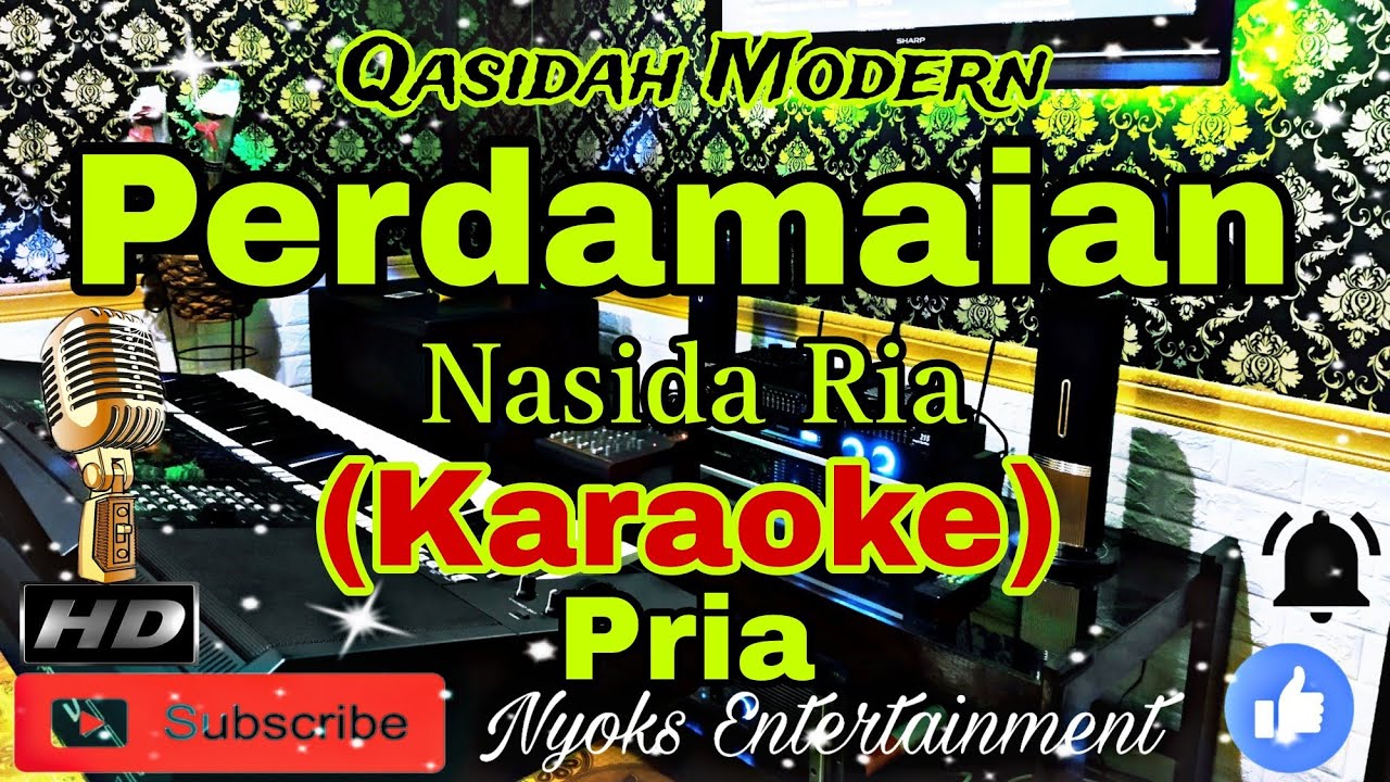 PERDAMAIAN - Nasida Ria (Karaoke Qasidah) Religi || Nada Pria || F minor