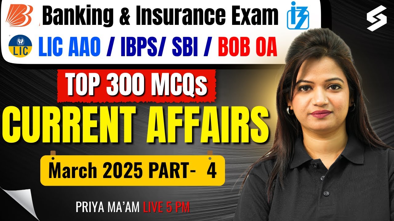 March 2025 Current Affairs MCQs | Bob Peon/ IBPS Clerk/ SBI Clerk/ LIC ...
