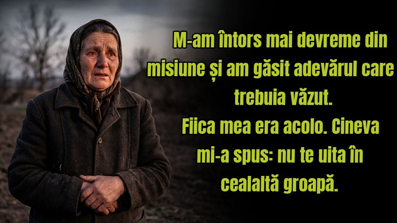 M-am întors mai devreme din misiune. Mi-am găsit fiica într-o groapă. „Nu te uita în cealaltă.”