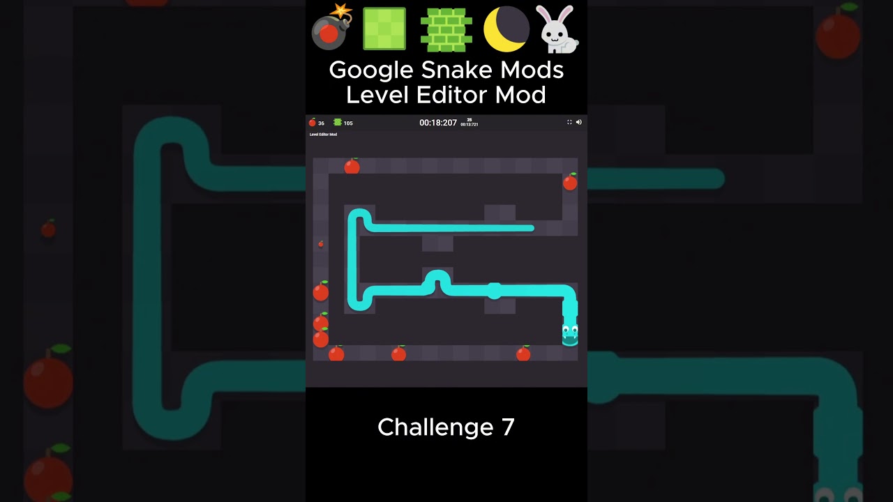 Google Snake Mods - Level Editor Mod: Challenge 7 Fast Speed 