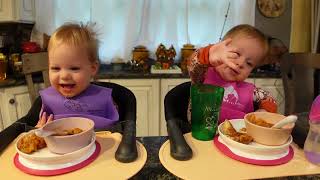 Twins try pasta fagioli