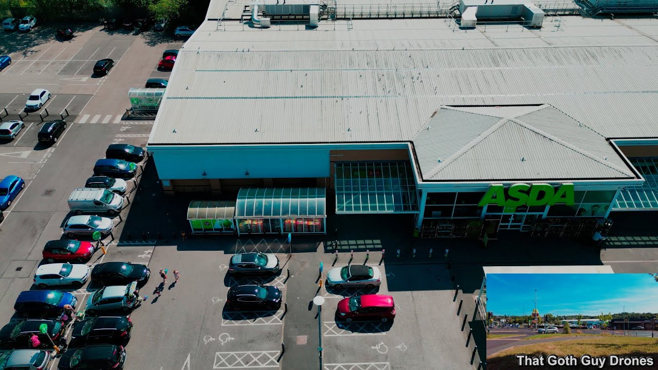 ASDA Radcliffe, Starbucks, McDonalds & Industrial Estate Manchester, UK Drone YouTube