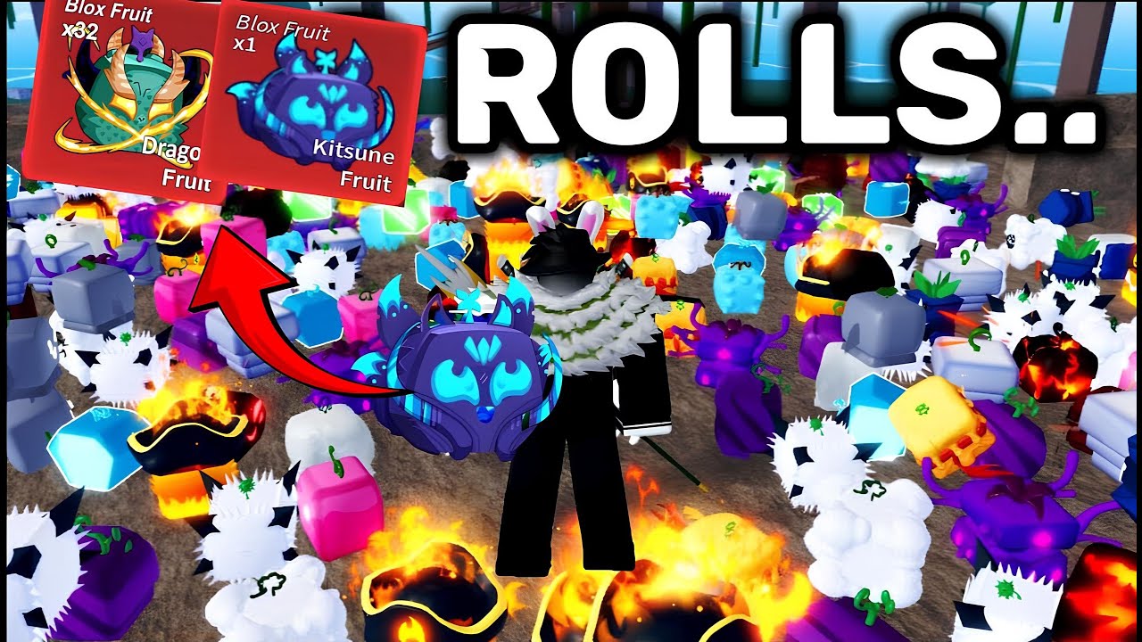 I ROLLED RANDOM FRUIT UNTILL... (GİVEAWAY + DRAGON FRUIT?!) BLOX FRUITS ...