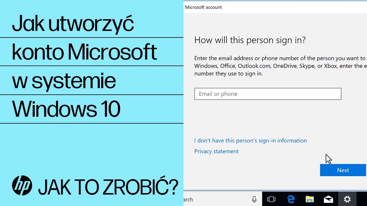 Jak utworzyć konto Microsoft w systemie Windows 10