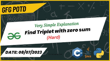 Find triplets with zero sum(POTD) | Problem of the Day | GFG | 08-07-2023