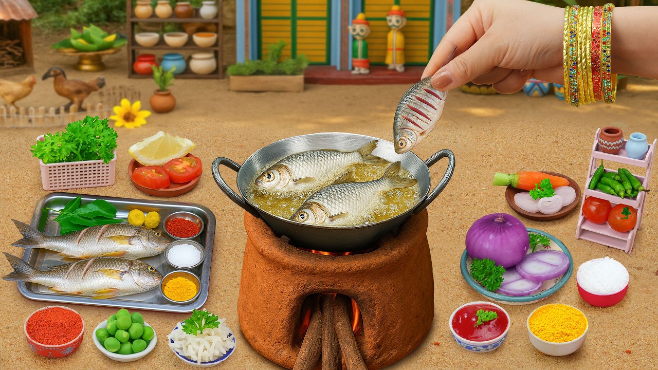 Kerala Fish Cooking🔥 Delicious Miniature Fried Fish Recipe 🐟Tara Mini Food