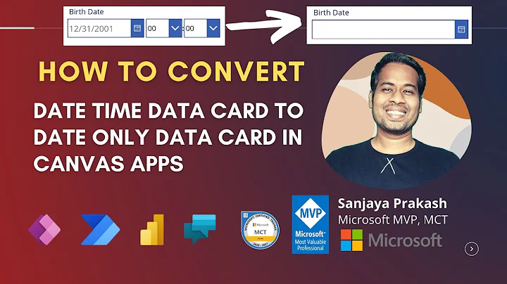 How to convert Date Time Data card to Date-Only Data Card in Canvas App Connected to Dataverse table