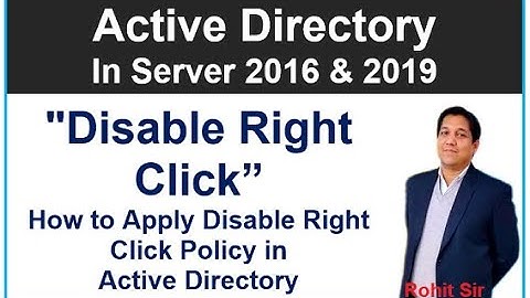 Disable Right Click Policy - Active Directory Server 2016 & 2019 - 15 | How to Disable Right Click
