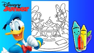 Color With Donald Duck! Fun Mickey Mouse Coloring Pages For Kids.