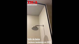Rénovation salle de bain avec douche italienne et robinetterie encastrée couleurs tendances en 2021