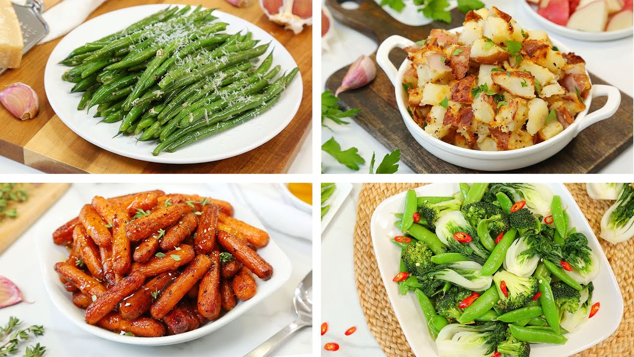 4 Healthy Side Dishes | Easy + Delicious Weeknight Dinner Recipes | The Domestic Geek