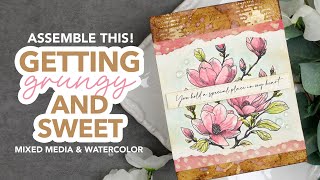 Grungy Background & Watercolor Card Techniques with Distress