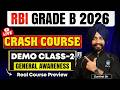 RBI Grade B 2026 Crash Course Demo Class for General Awareness | RBI Coaching Live Online Classes