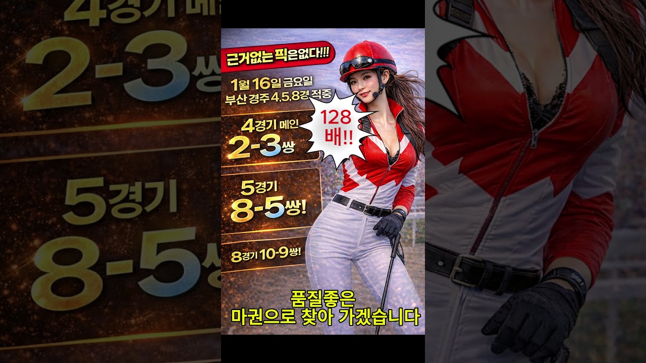 1월 17일 금요일 부산 적중 결과 #경마 #경마픽  #주식 #코인