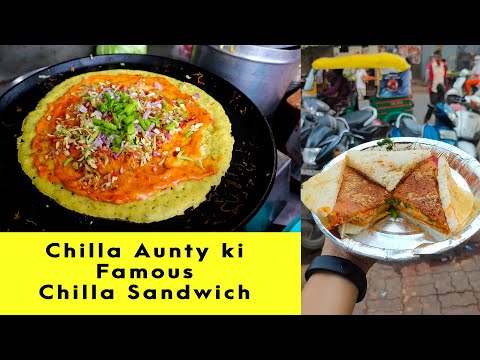 Chilla Aunty ki Famous Chilla Sandwich | Indian Street Food