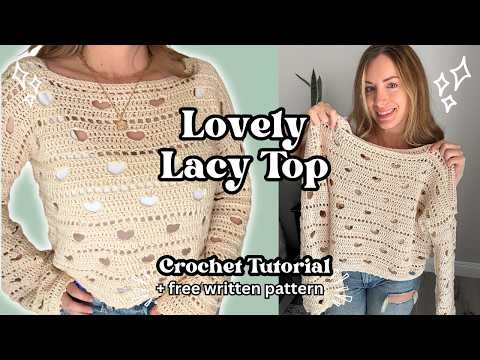 Lovely Lacy Top Crochet Tutorial | STEP BY STEP | Wooly Mama