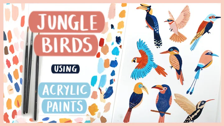 JUNGLE BIRDS ILLUSTRATION | Timelapse Acrylic Pain...