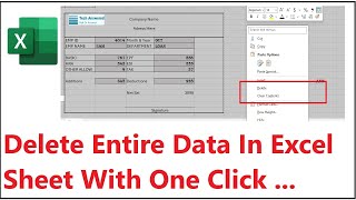 How To Delete Entire Data In Excel Sheet With One Click