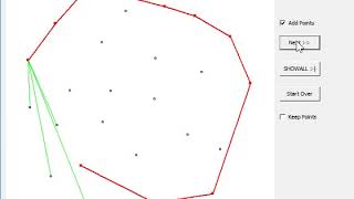 demonstration of how to compute convex hull using four different methods