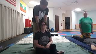 Thai Massage Jam Austin Texas Seated Upper Back and Neck Work