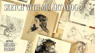 SKETCH WITH ME | ART VLOG✍️ My new desk set up, Mini trip to Victoria