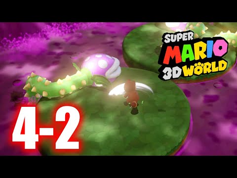 Super Mario 3D World - 4-2 Piranha Creeper Creek - All Stars & Stamp 100% Gameplay Walkthrough