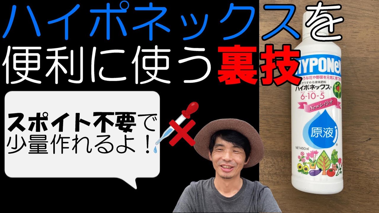 ハイポネックス原液を簡単正確に量る裏技 少量でもスポイトや注射器を使っては駄目です Youtube