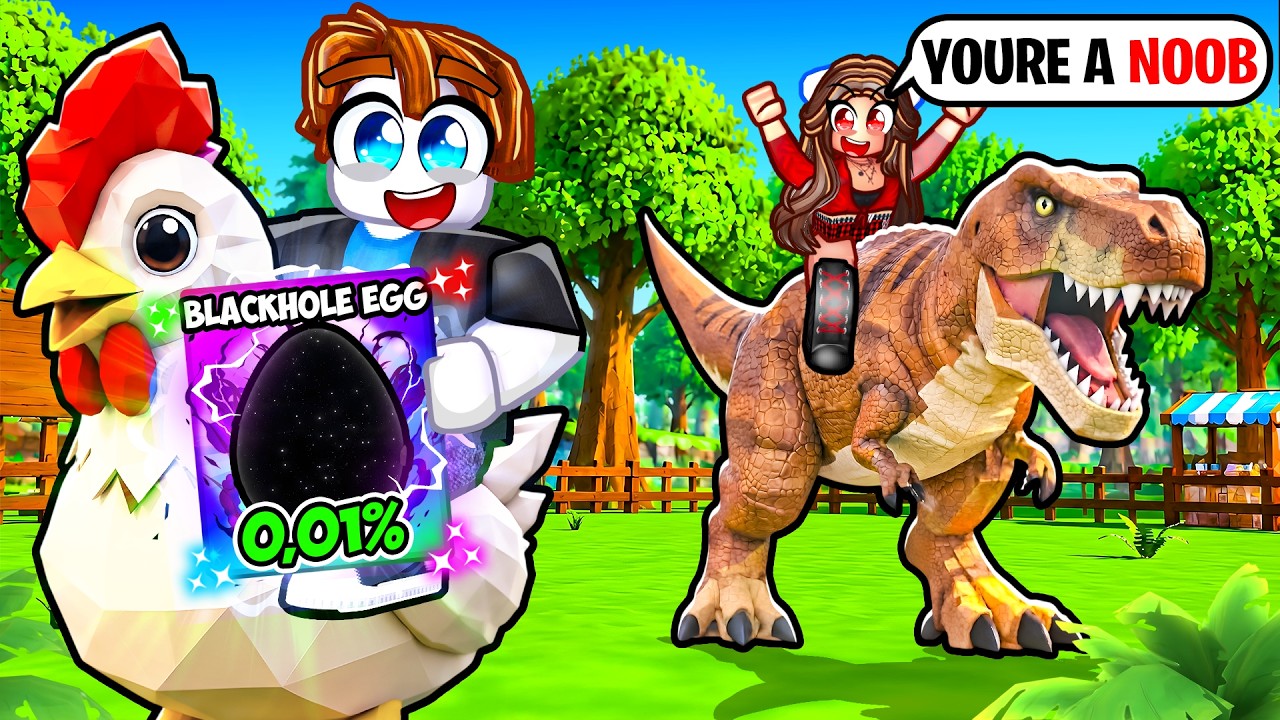 I Pretended to be a NOOB Then got 0.1% BLACKHOLE EGG In Ride A Pet! (Roblox)