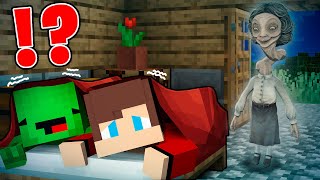 JJ and Mikey Hiding Under A Blanket From SCARY TEACHER LITTLE NIGHTMARES - in Minecraft Maizen!