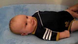 Happy with a clean diaper