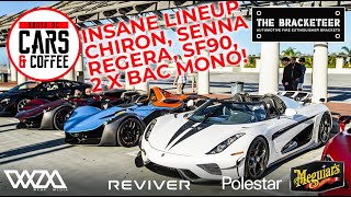 INSANE LINEUP - CHIRON + SENNA + REGERA + 2 X BAC MONO + SF90 - South OC Cars and Coffee.